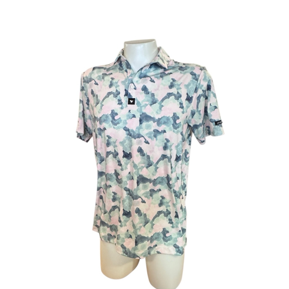 Men's Bad Birdie XL Pink Green Camo Core Polo db1